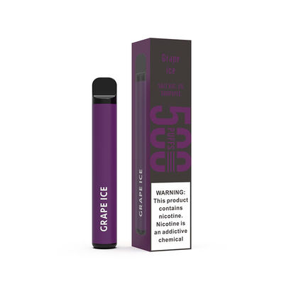 Cigarette électronique jetable de la cosse de Vape de glace légère de raisin/400mah 500puffs