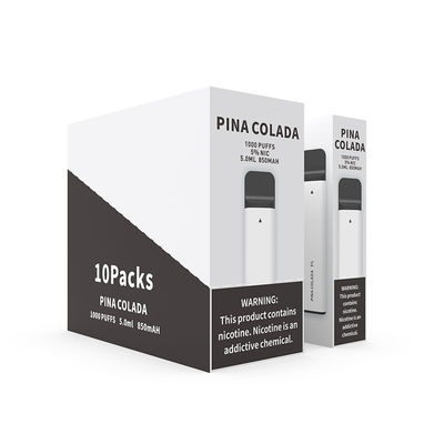 Pina Colada 1000 souffle la batterie 850mAh blanche de Vape de dispositif jetable de cosse